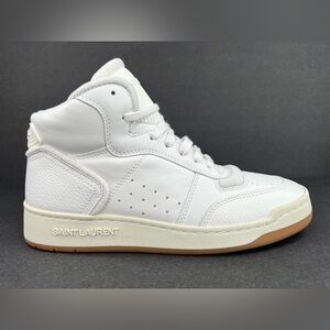 SAINT LAURENT SL 80 WOMEN SL/80 HIGH TOP LOGO YSL LEATHER SNEAKERS SIZE EU 37